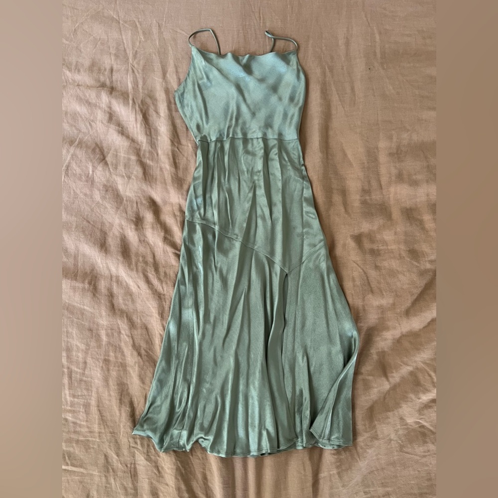 Bec and bridge moon dance midi dress sage - bridesmaid dress